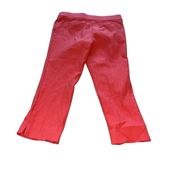 Rafaella Comfort Textured Coral Red Capris - Size 10 - Picture 6 of 6